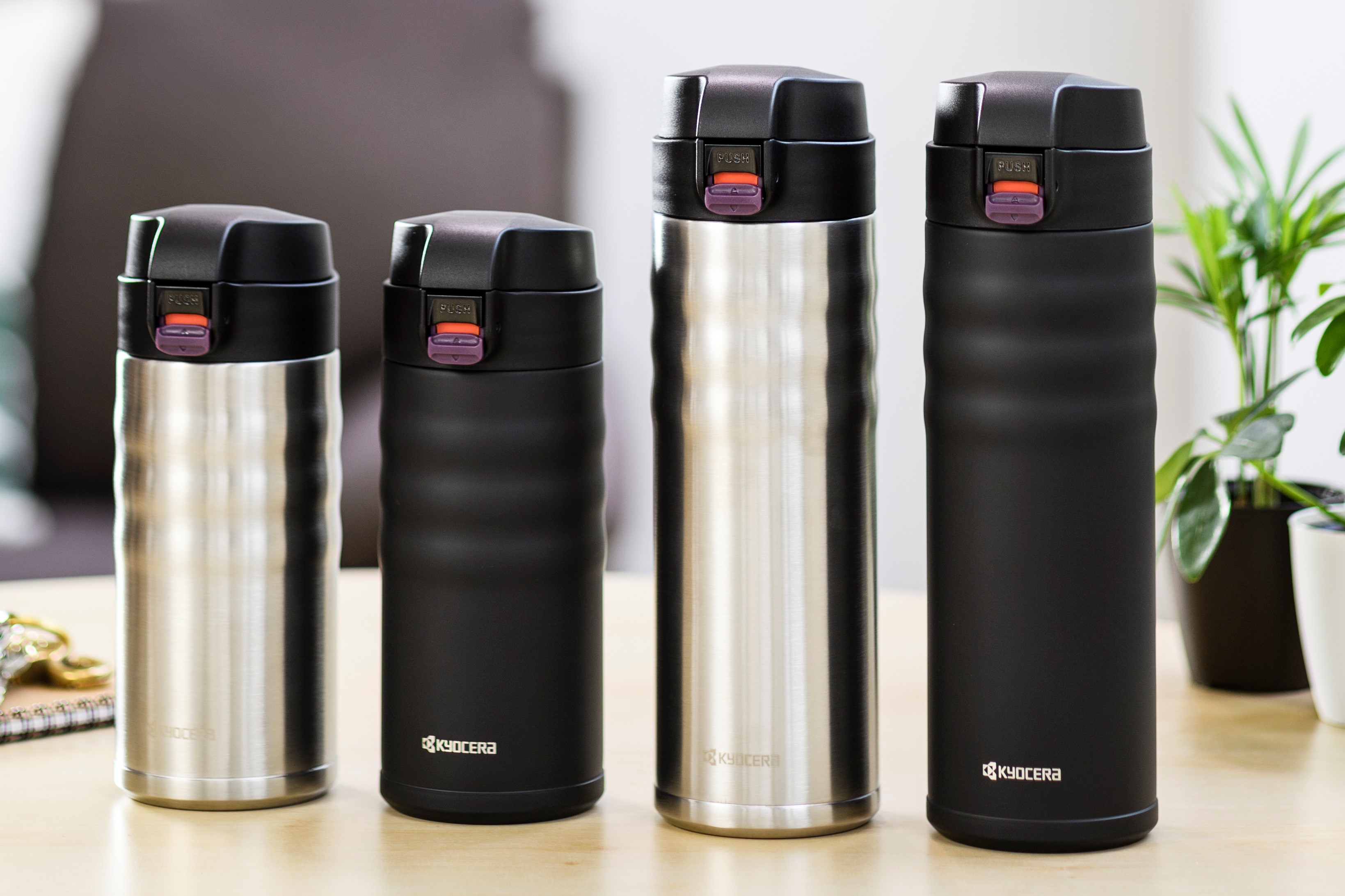 KYOCERA Ceramic Coated Travel Mug Keeps 